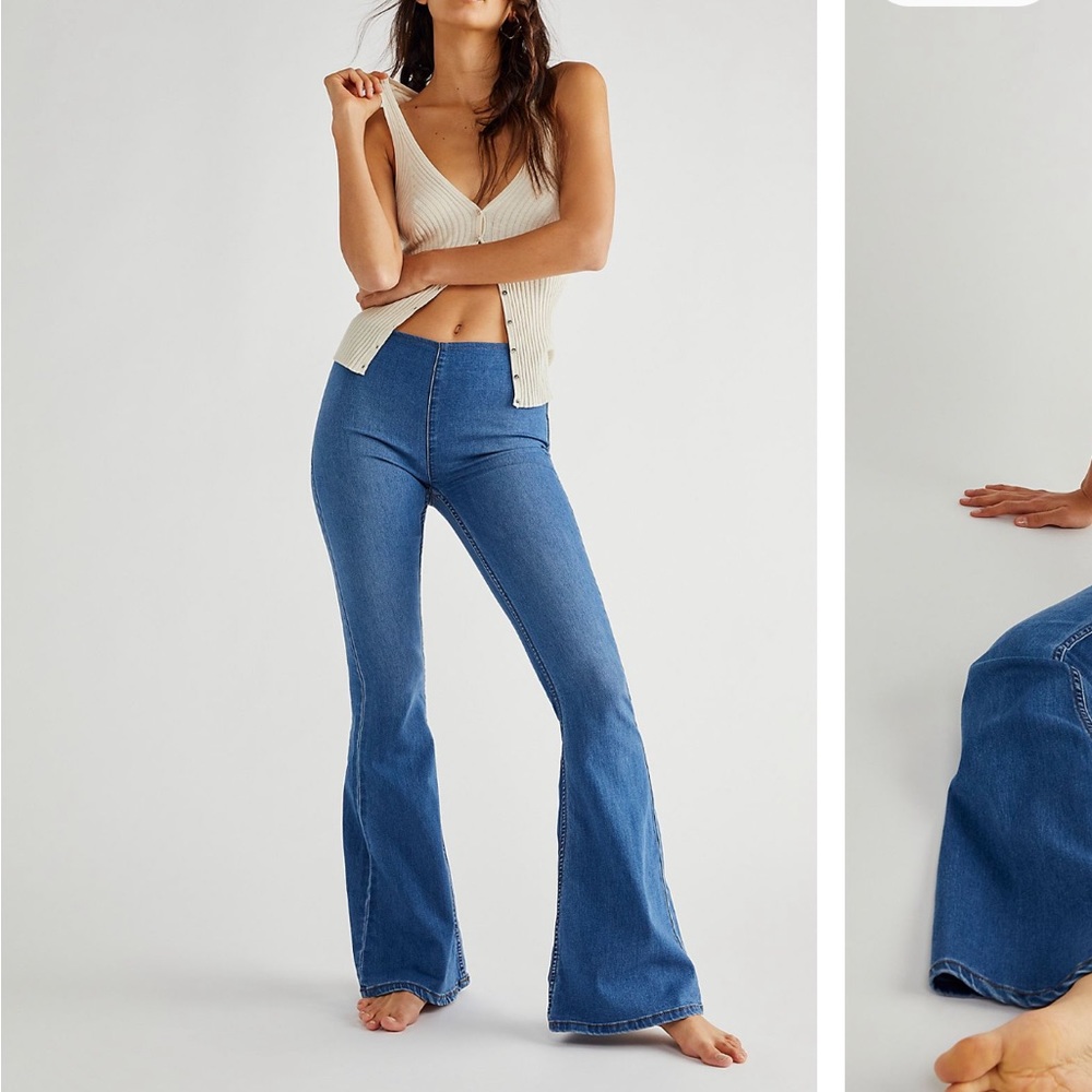 Free People Penny Pull-On LR Flared Jean